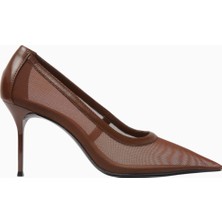 Schutz Sheer 91 Kahverengi File ve Deri, Sivri Burun Lüks Stiletto Topuklu Ayakkabı