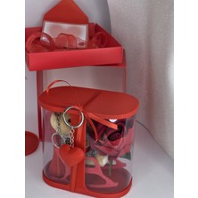 CevizDizayn Sevgiliye Hediye Ayıcık Kutusu (15X15X10 Cm) Karton Hediye Kutulu Gül ve Vazo Anahtarlık Hediye Set