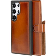 Gp Iguana Samsung Galaxy S24 Ultra Uyumlu, Deri Cüzdanlı Kılıf, Efektli Taba