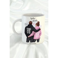 Sartre Art "mutlu Çift" Sevgililer Günü Özel Hediye Tasarımlı Porselen Kupa Bardak