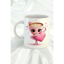 Sartre Art "aşık Kahvecik" Sevgililer Günü Özel Hediye Tasarımlı Porselen Kupa Bardak