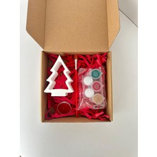 KuNu Box Hobi & Atölye Için Çam Ağacı Tealight Boyama Seti