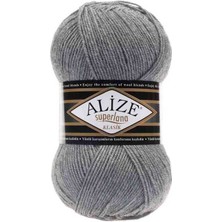 Alize Süperlana Klasik 5 Adet 21 Orta Gri Renk El Örgü Ipliği