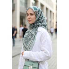 Kehribar Desenli Eşarp 70326-12 Çağla Yeşili