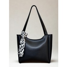 Fular & Bags Kadın Fularlı Fermuarlı ve Çıtçıt Kapamalı Shopper El ve Omuz Çantası