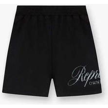 American Rag Cie Represent Owners Club Script Mesh Şort - %100 Pamuklu, Siyah, Erkekler Için