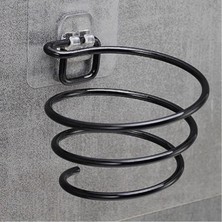 Brentino Saç Kurutma Makinesi Tutucu Yapışkanlı Duvar Tipi Delmeden Montaj Metal Spiral Kablo Toplama Banyo