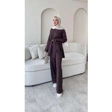 Molly Nelly Kadın Salaş Eteği Düğmeli Bluz Pantolon Takım