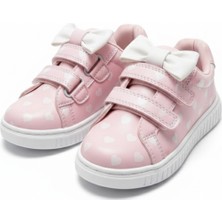 Kız Çocuk Kalpli Fiyonklu Kaydırmaz Taban Ortopedik Spor Ayakkabı