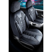 Mk Express Mk Volkswagen Passat B5 Uyumlu Keten Oto Koltuk Kılıfı Deri Detaylı 5 Li Set Vista Seri Siyah