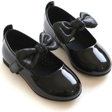 Papuccum Ortopedi Kız Çocuk Beyaz Rugan Fiyonklu Kaydırmaz Taban Babet