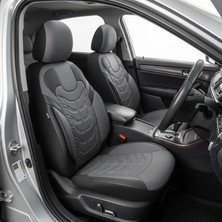 Castor Otomotiv Chevrolet Captiva Uyumlu Deri Oto Koltuk Kılıfı 5 Li Set Classy Serisi Gri Siyah Renk