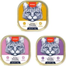 Wanpy Karışık Çeşit Alutray Yaş Kedi Mama 40G 15 Adet