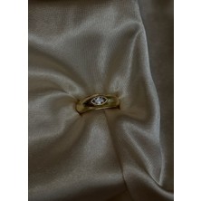 MonCherietr Ovelyn Pirinç Üzeri Altın Kaplama Yüzük