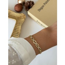 Marsel Özel Seri Zirkon Taş Detay Ortası Xp Gold Bileklik