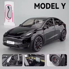 Scowetto Tesla Model Y Diecast Araba Sesli Işıklı Açılan Kapılar Jarj Istasyonlu Yeni Model Tesla Araba