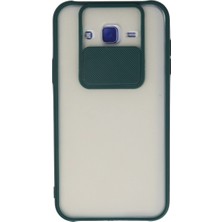 Buğz Samsung Galaxy J7 Kılıf Palm Buzlu Kamera Sürgülü Silikon - Yeşil
