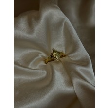 MonCherietr Astraea Pirinç Üzeri Altın Kaplama Yüzük