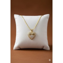 Ares 01 Store 14K Altın Kaplama Sonsuz Aşk Taşlı Kalp Kolye