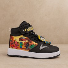 Prokids Erkek Çocuk Siyah Ortopedik Taban Tam Kalıp Suya Dayanıklı Stars Karakterli Sneaker Spor Ayakkabı