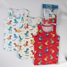 Elmas Kids Ideal Sepet -Karışık Desen 3lü Erkek Çocuk Atlet Set A-126