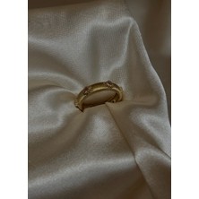 MonCherietr Roselin Pirinç Üzeri Altın Kaplama Yüzük