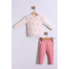 Kidello Gül Kurusu Brodeli Çiçekli Kız Bebek 2'li Takım