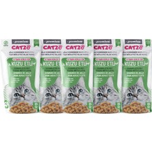 5 Li Paket Premium Islak Kedi Maması (85 Gr, Kuzu Etli) (Toplam 425 Gr) Oumo