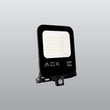 Ack 50W LED Hareket Sensörlü Projektör Bahçe Açık Alan Tabela Aydınlatması 6500K Beyaz Işık