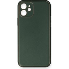 Buğz Iphone 12 Mini Kılıf Coco Deri Silikon Kapak - Yeşil