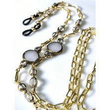 Thinblack Gözlük Zinciri Kadın – Kristal Taşlı Altın Kaplama Zincirli El Yapımı