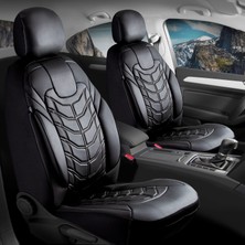 Castor Otomotiv Volvo S60 Uyumlu Deri Oto Koltuk Kılıfı 5 Li Set Classy Serisi Siyah Renk