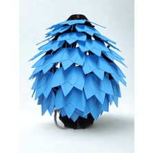 Üç Boyutlu Baskı 3D Baskı Işıklı Mavi Gri Abajur – Yaprak Tasarımlı Modern Lamba