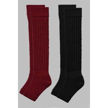 Cotenconcept 2 Çift Burunsuz Tabanlı Lastikli Diz Üstü Basic Pamuk İçerikli Tozluk