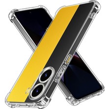Case World Caseworld Xiaomi Poco X7 Pro ile Uyumlu Kapak Kamera Korumalı Airbag Antishock Köşe Korumalı Şeffaf Silikon Kılıf