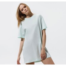Nike Sportswear Essential Short-Sleeve Bol Kalıp Açık Yeşil Kadın Elbise CJ2242-394