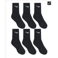 Nike Everyday Cush Crew Çorap (6 Çift) Unisex Siyah Çorap SX7666-010