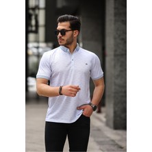 Comstar Erkek Kıvrılmaz Polo Yaka Cepsiz Slim Fit Desenli T-Shirt