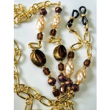 Gözlük Zinciri Kadın – Kristal Taşlı, Çek Cam Incili, El Yapımı Thinblack