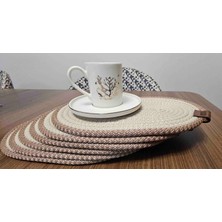 Patiska Tasarım Jüt Kahve Sunumluk | El Yapımı Hasır Amerikan Servis | Kahve Servisi