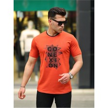 Comstar Erkek Slim Fit Nakış Desenli T-Shirt