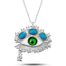 Skygo Gümüş Gözyaşı Damlası Koruyucu Bakış Kolye