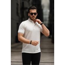 Comstar Erkek Kıvrılmaz Polo Yaka  Slim Fit Çizgili T-Shirt