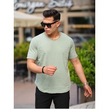 Comstar Erkek Oval Kesim Slim Fit Pis Yaka Salaş T- Shirt