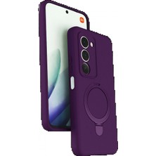 Marsilyan Xiaomi Redmi 15 4g Regal Magsafe Standlı Kapak - Derin Mor