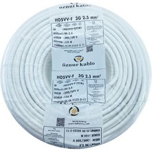 Öznur Kablo Öznur 15MT 3x2,5mm Ttr Bakır Elektrik Kablosu Beyaz
