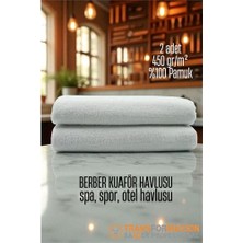 Modacar Kuaför Berber Havlusu 2 Adet Pamuk Berber Havlusu 50X90 Beyaz