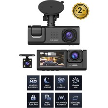 S'82 1080P Wifi Full Hd Araç Içi Kamera Arka Ön Iç Kayıt 3 Kamera Gece Görüşlü Gsensör Geniş Açı
