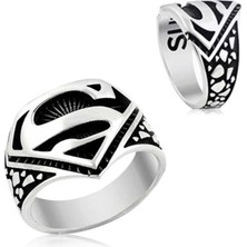 Gumush Gümüş Süpermen Sembolü Yüzük