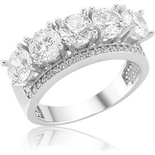 Gumush Gümüş 5 Taş Bayan Yüzük